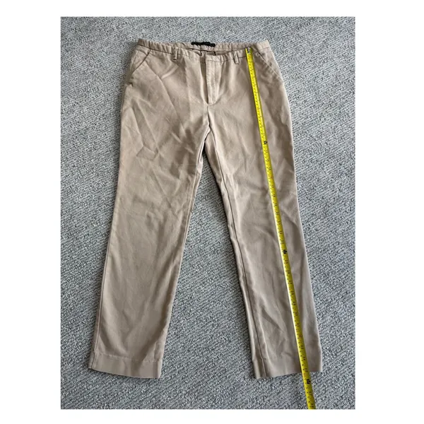 Zara Basic Womens Chino Trousers Tan Khaki Straight Leg Pants Size 10 - Image 4