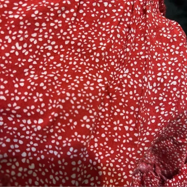 PRINCESS POLLY red floral print mini skirt size 0 women’s - Image 5