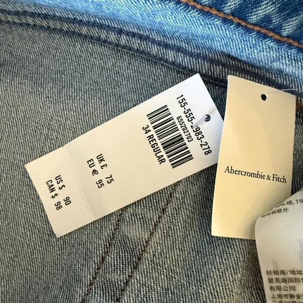 Abercrombie & Fitch Curve Love Ultra High Rise 90s Straight Jean Size 34 - Image 11
