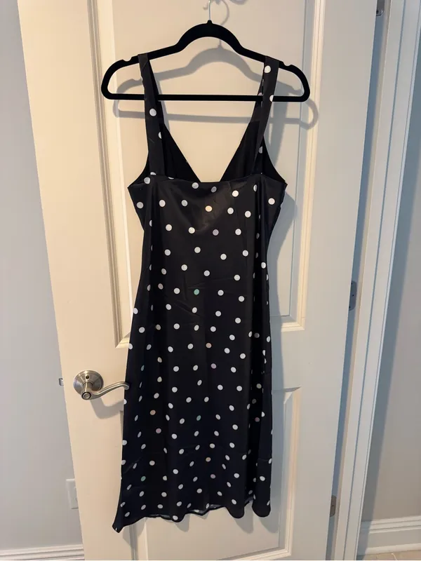 Charlie Holiday Tay Black Midi Polka Dot Slip Dress | S - Image 6