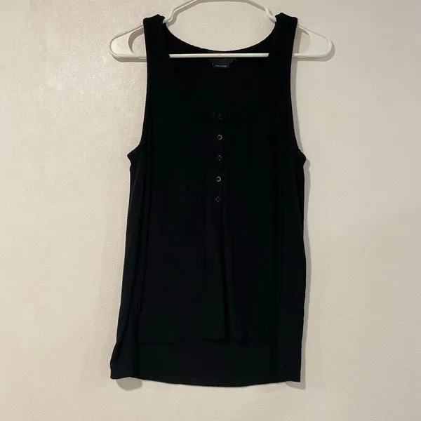 HATCH Black Henley Tank Top Size s Sleeveless Maternity Relaxed Fit - Image 3