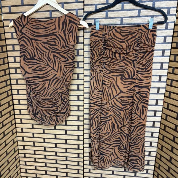 Jane + Delancey Brown And Black‎ Mesh Skirt Set Size Small - Image 2