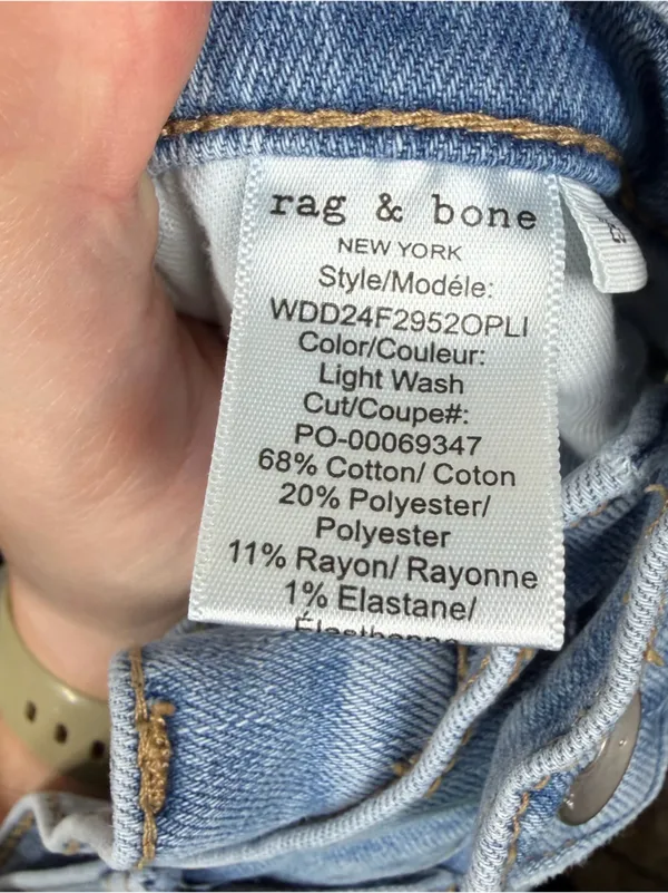 Rag & Bone Light Wash Serena High Rise Wide Leg Jeans - Image 5
