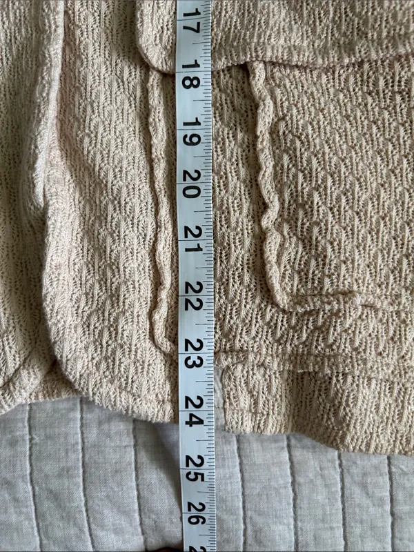 IISLI cream open knit Vtg feminine cotton cardigan sweater M - Image 15