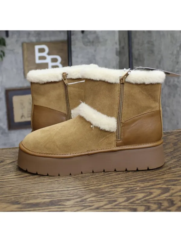 Universal Thread Luma Shearling-Lined Platform Boots 94661329 Brown 9M - Image 6