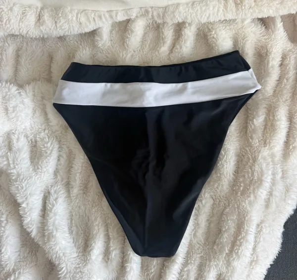 Tularosa Black and White High-Waist Bikini Bottom - Image 6