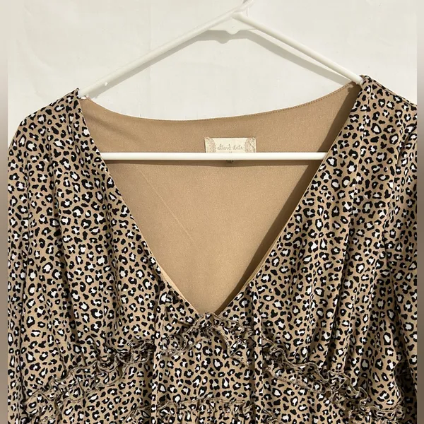 Altar’d State Womens Leopard Print Long Sleeved Mini‎ Dress size Medium - Image 2