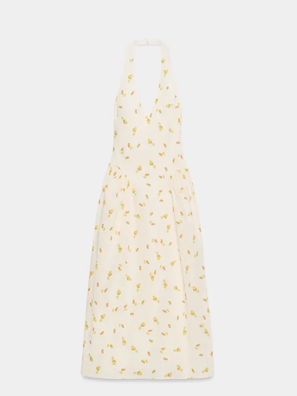 Nwt Zara Fruit Print Poplin Halter Midi Dress Size Xs - Image 5