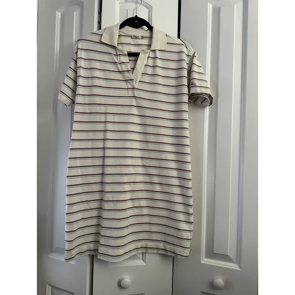 Faherty Women's Striped Polo Shirt Dress - Short Sleeve Casual Small‎ - Image 4