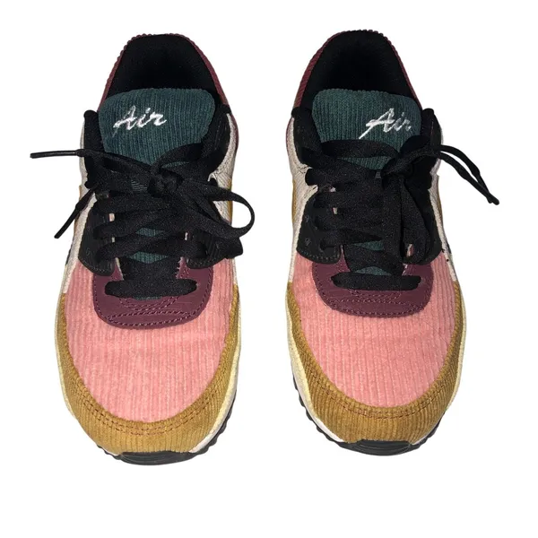 Nike Air Max 90 Corduroy Sneakers Womens Size 8 Fall Y2K Retro Sporty Streetwear - Image 2
