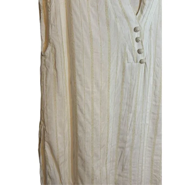 Zara Women’s Yellow & Cream lightweight Lagenlook Textured Tunic‎ Sz M - Image 5