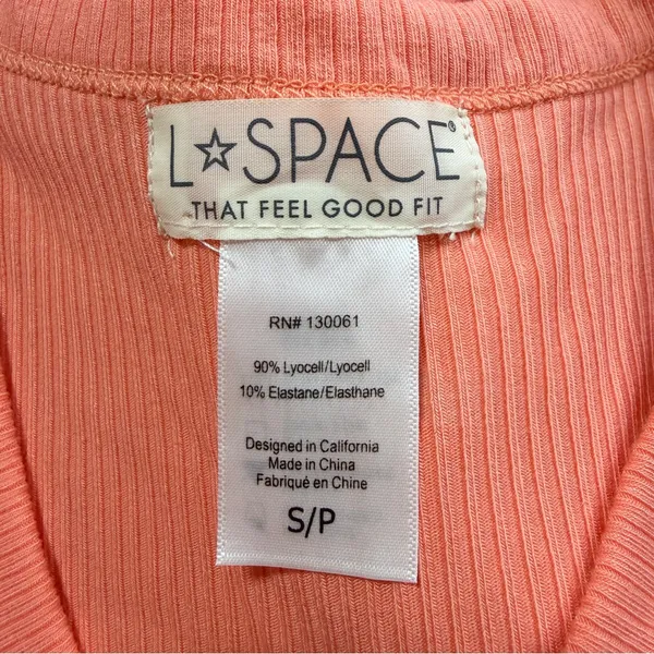 L*Space Wome’s Sandpiper Maxi Dress Sleeveless Ribbed Side Ruched Putty Orange S - Image 10