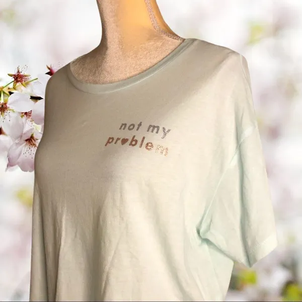 Pink pale green cropped T-shirt - Image 3