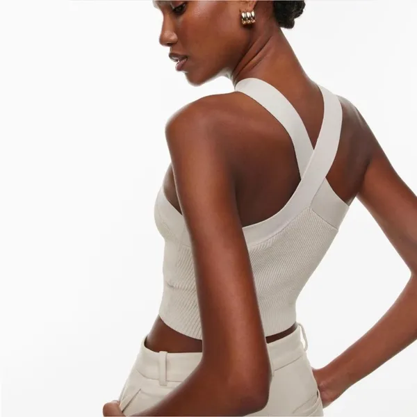 Babaton Criss Cross‎ Sculpt Knit Aritzia Cropped Tank Top Size XS - Image 2