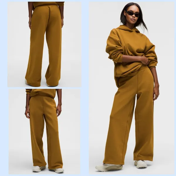 Lululemon Big Cozy Oversized Wide-Leg Pant Regular Melt Mustard Yellow‎ L - Image 2