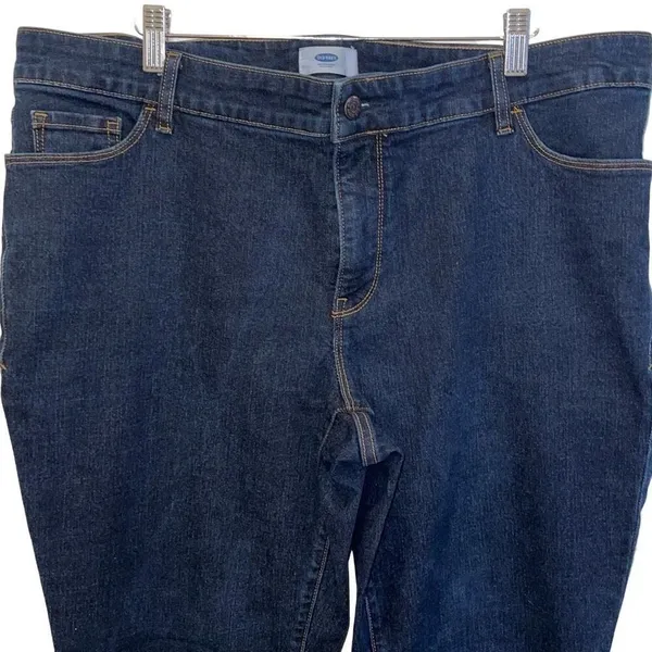 Old‎ Navy Womens Mid Rise Zip Fly Bootcut Denim Jeans Dark Wash Size 20 - Image 2