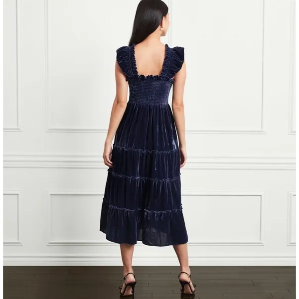 Hill House Home The Ellie Nap Dress Navy Velvet Women Size Small - Image 2