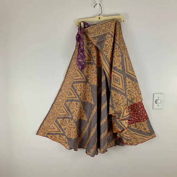 Reversible Maxi Wrap Skirt BINS520 Purple - Image 2