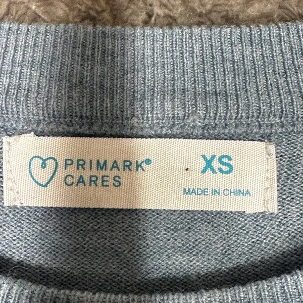 Primark‎ Sweater Women XS Grey Crewneck Wool Blend Long Sleeve Ribbed Knit Top - Image 5