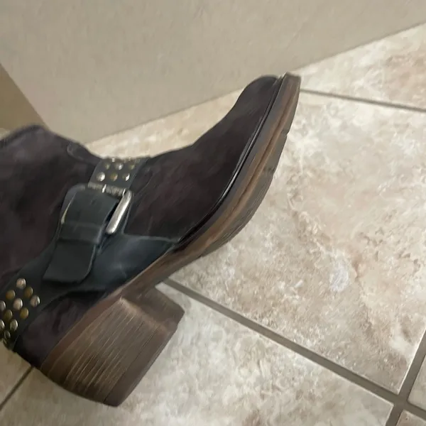 Josef Seibel Brown Suede Studded Harness Moto Ankle Boots Size 41 EU USA 10 - Image 5