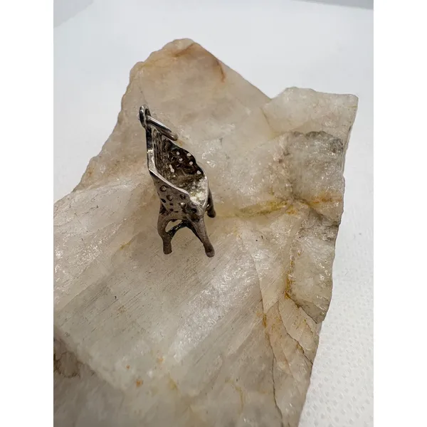 Vintage Sterling Silver Chair Charm Miniature Furniture Pendant 1.84g - Image 3
