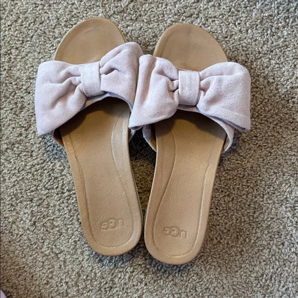 UGG JOAN SEASHELL PINK PLATFORM WEDGE SLIDE SLIPPER - Image 4