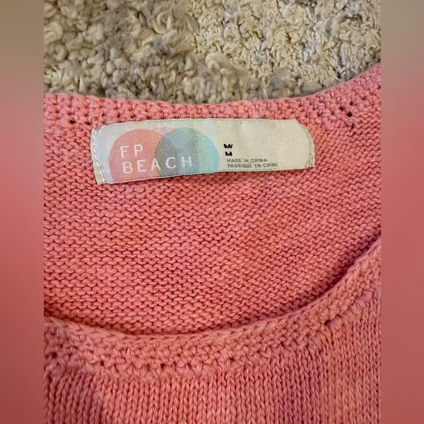 Free People Beach Women's Pink Knit Swim Tank Top - Size M - Image 3
