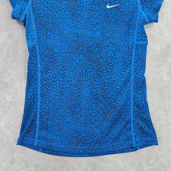 Nike Di Fit Blue Black Print‎ Short Sleeve Active Running Tshirt XS Extra Small - Image 4