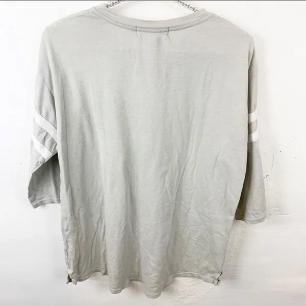 Wildfox Size Small Grey‎ Running Fool Baseball Ringer Crewneck T-shirt - Image 6