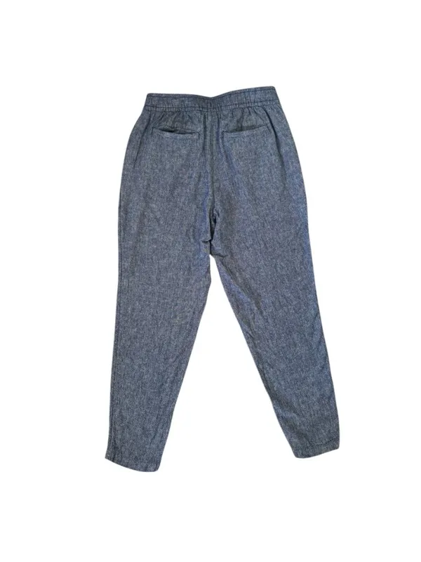 Old Navy women's straight taper high rise blue elastic waist pants size small - Image 3