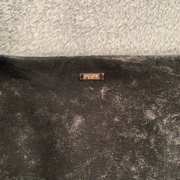 PINK Victoria's Secret Black Acid Wash Bike Shorts - Image 7