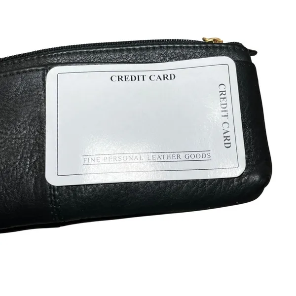 Calvin Mitchell Women Card‎ Case Wallet Black Leather Minimal Sleek Compact - Image 5