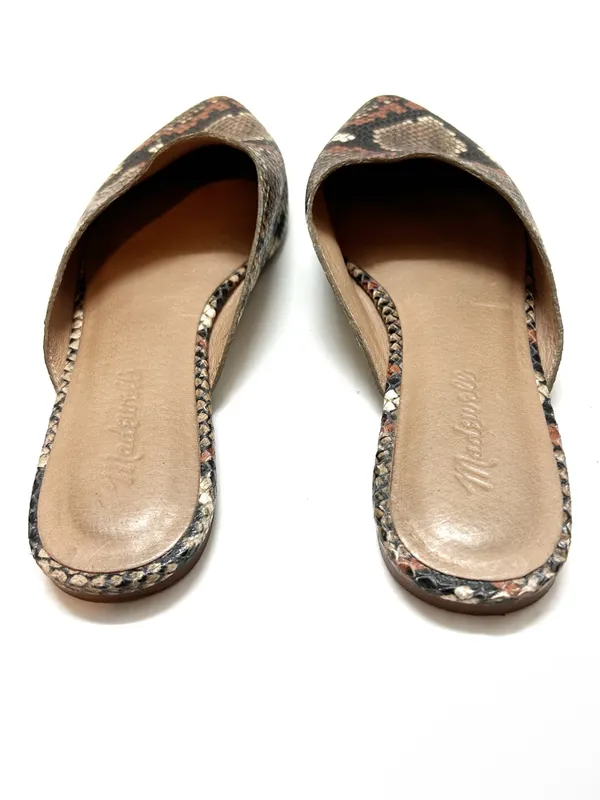 Madewell leather embossed snake print pointed toe slip on Remi mules Size 8 - Image 3
