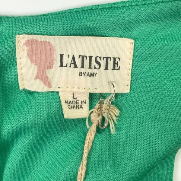 L'atiste for Lulus Green Cut-Out Cap Sleeve Sheath Mini Dress Womens L NWT - Image 6