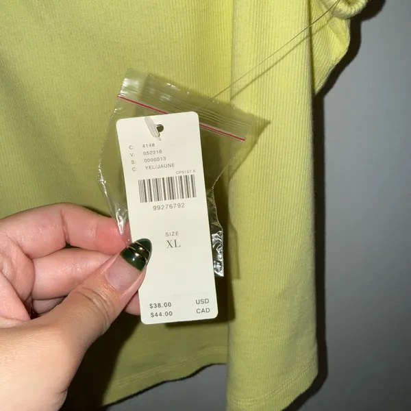 NWT $38 Anthropologie x Pilcro Yellow Hang Ten Layering Scoop-Hem Tank XL - Image 9