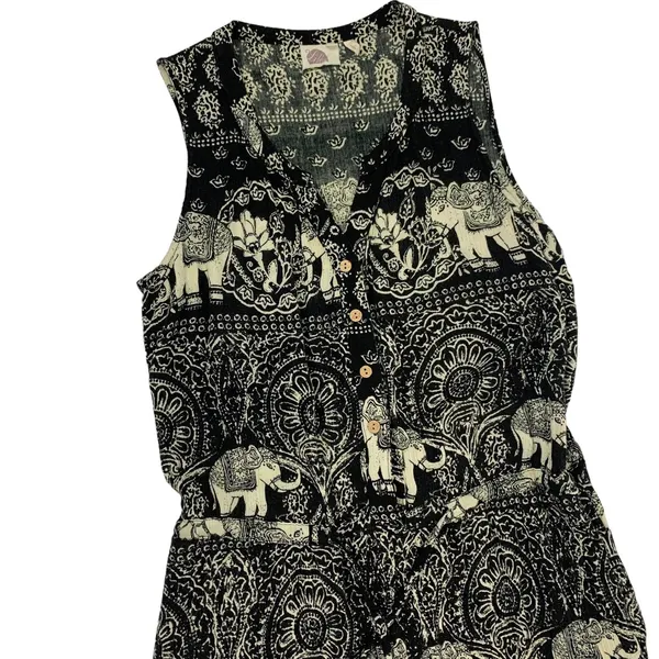 Anthropologie Lilka P Jumpsuit XS Sleeveless Boho Festival Wide Leg Artsy - Image 4