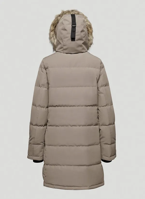 Aritzia Tna The Powder Parka Mid Length Jacket Modern Taupe Goose Down SMALL. - Image 7
