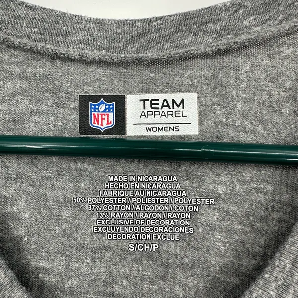 NFL Team Apparel Size Small Gray Minnesota Vikings‎ Football V Neck Tee Logo - Image 4