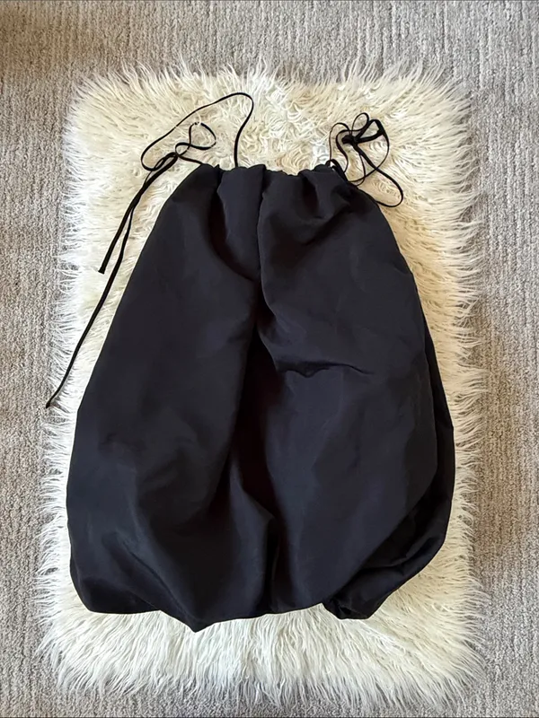 Old Navy The Occasion Taffeta Bubble Mini Dress Black - Image 2