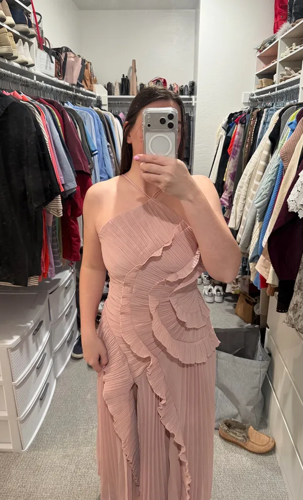 Shein Pink Ruffle Maxi Dress - Image 9