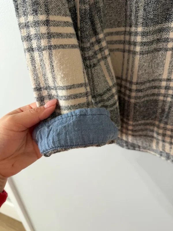 🤍 American Eagle Plaid Flannel Shirt – Slim Fit | Size L 100% Cotton - Image 3