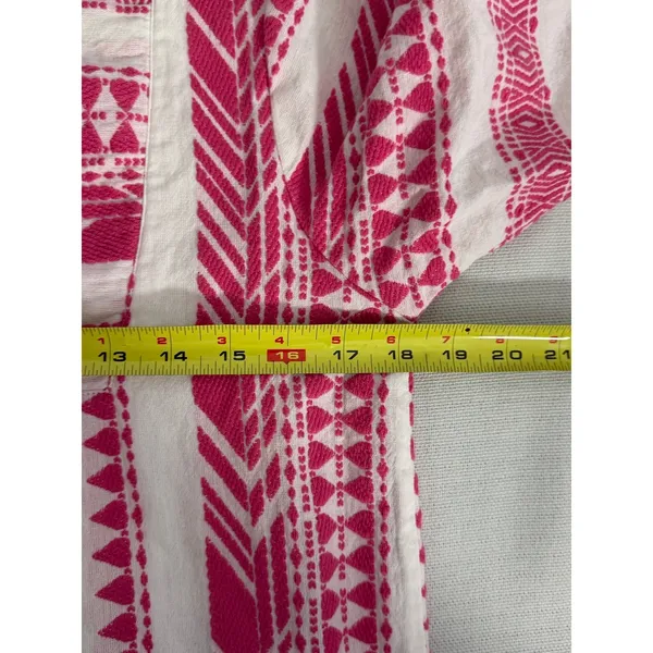 THML Pink & White Geometric Embrodiered Dress size medium - Image 5