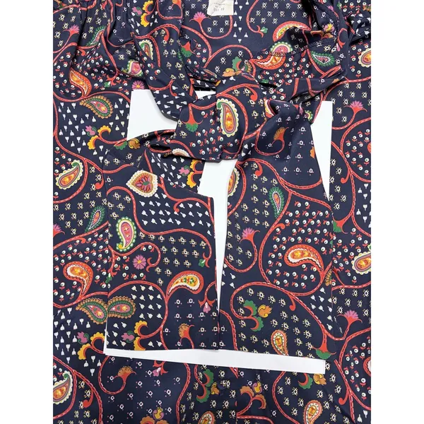 Lorch 70s Long Sleeve Paisley Blouse with Pussybow Necktie - Image 2