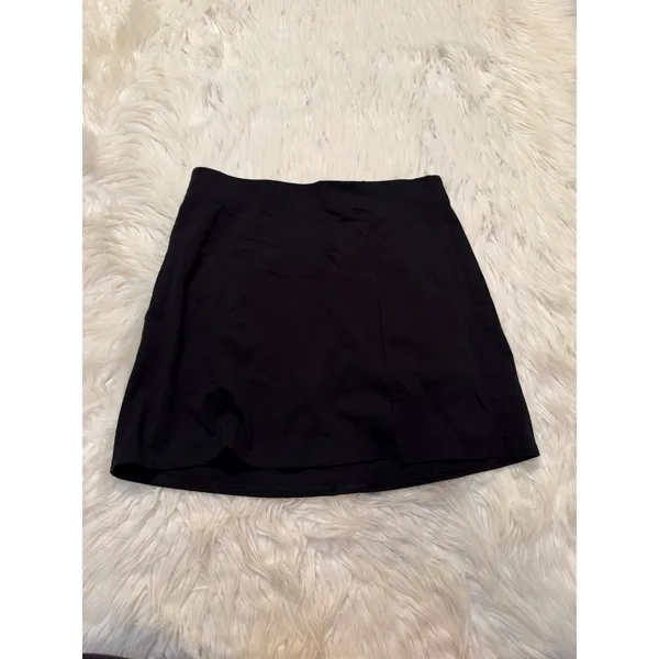 American Eagle Women's Sz Small It Knit Skirt Skort Black Slit Front Shorts Mini - Image 4