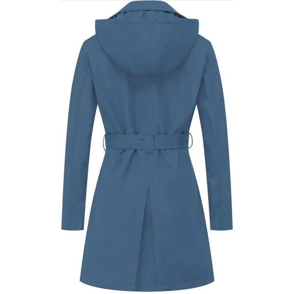 NEW Double Breasted Trench Coat Mid-Length Overcoat S NO BELT - Image 2