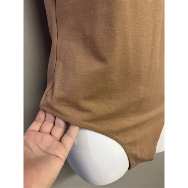 Nuuds Crewneck Sleeveless Heather Mocha/coffee Thong Bodysuit Snaps Medium NWOT - Image 5