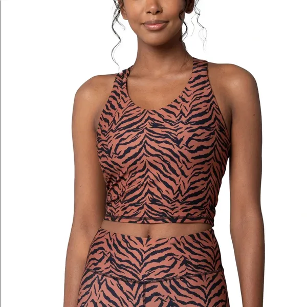 KYODAN Ladies Tiger Animal Print Crop Bra Top S - Image 4