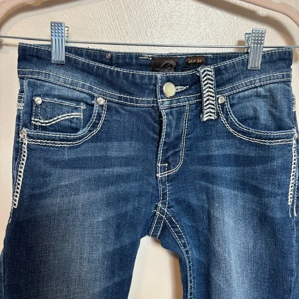 DryAd Women's Jeans Skinny Embellished Pockets Y2K Size 25 x 32 Dark - Image 3