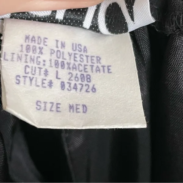 Vintage Clio Pants Wide Leg Palazzo Culottes Cropped Elastic Waist Lined Black - Image 11