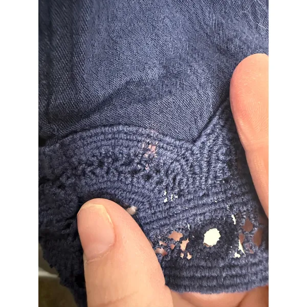 AERIE Lace Trimmed Gauzey‎ Navy Blue Shorts Size XXL - Image 8
